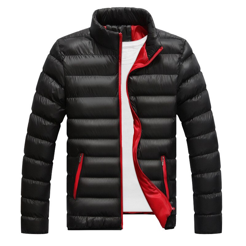 남성 가을 겨울 재킷 파카 단색 스탠드 칼라 남성 캐주얼 코튼 코트 겉옷 EU 사이즈 S-3XL